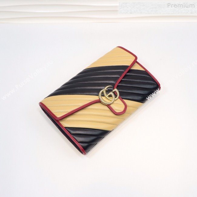 Gucci GG Diagonal Marmont Clutch ‎498079 Beige 2019 (MINGH-9080662)