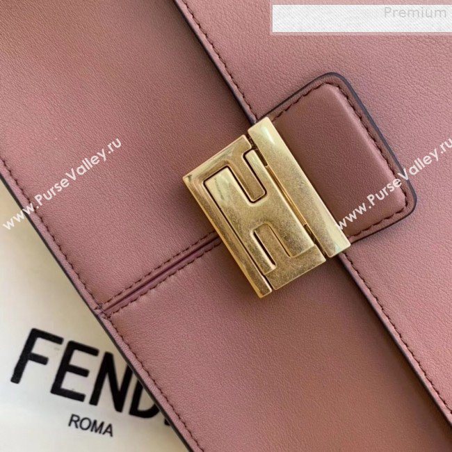 Fendi Kan U Large Matte Calfskin Embossed Corners Flap Bag Brown 2019  (AFEI-9080666)