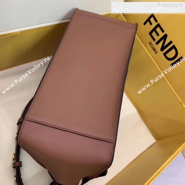 Fendi Kan U Large Matte Calfskin Embossed Corners Flap Bag Brown 2019  (AFEI-9080666)