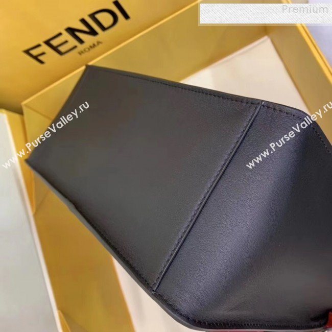 Fendi Kan U Large Matte Calfskin Embossed Corners Flap Bag Black 2019  (AFEI-9080669)