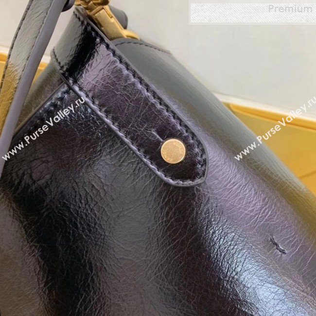 Fendi Kan U Large Vintage Calfskin Embossed Corners Flap Bag Black 2019  (AFEI-9080665)