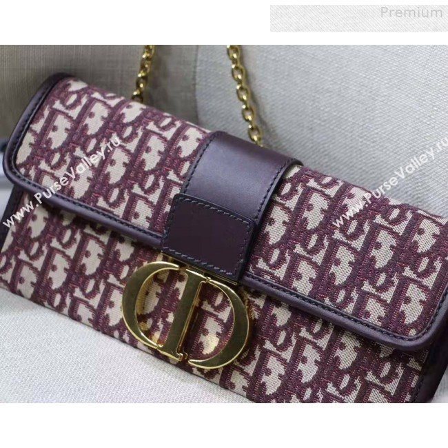 Dior 30 Montaigne Oblique Canvas Clutch Burgundy 2019 (XYD-9080671)