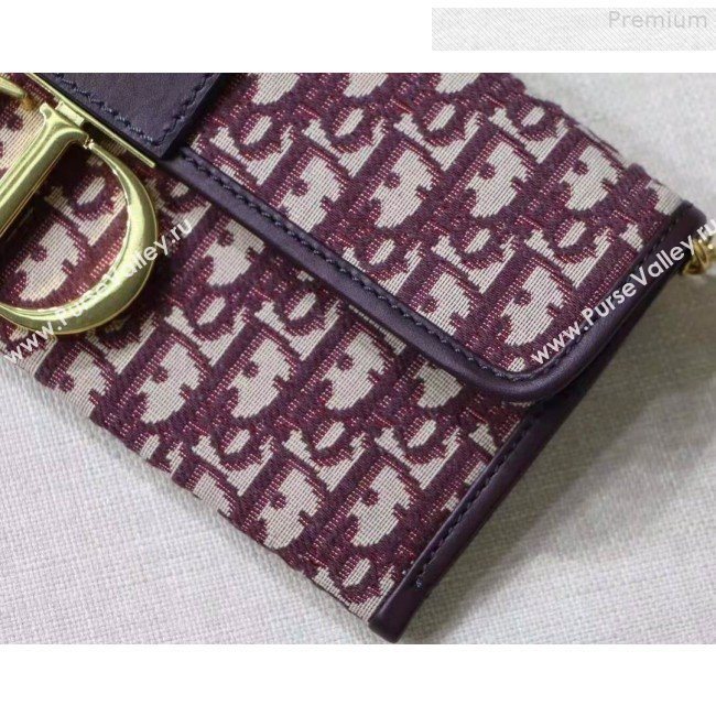 Dior 30 Montaigne Oblique Canvas Clutch Burgundy 2019 (XYD-9080671)