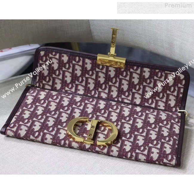 Dior 30 Montaigne Oblique Canvas Clutch Burgundy 2019 (XYD-9080671)