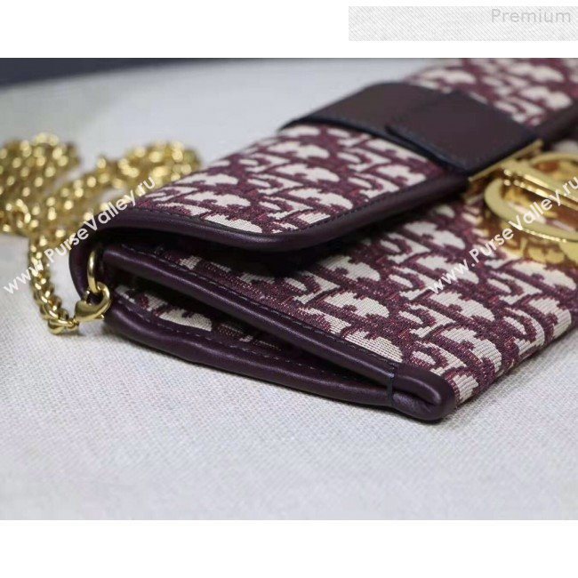Dior 30 Montaigne Oblique Canvas Clutch Burgundy 2019 (XYD-9080671)