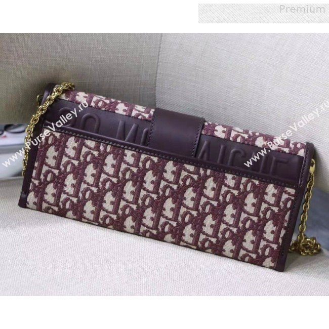 Dior 30 Montaigne Oblique Canvas Clutch Burgundy 2019 (XYD-9080671)