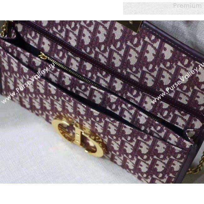 Dior 30 Montaigne Oblique Canvas Clutch Burgundy 2019 (XYD-9080671)