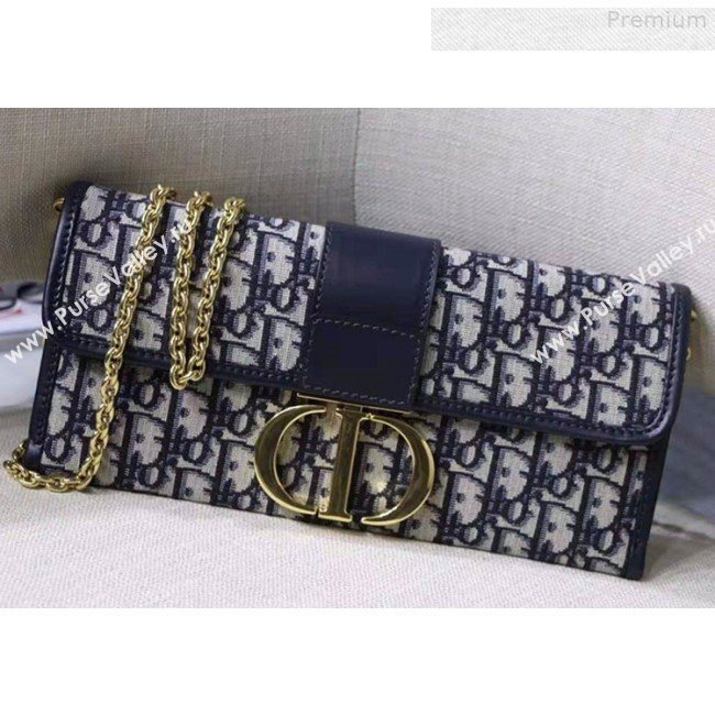 Dior 30 Montaigne Oblique Canvas Clutch Blue 2019 (XYD-9080670)
