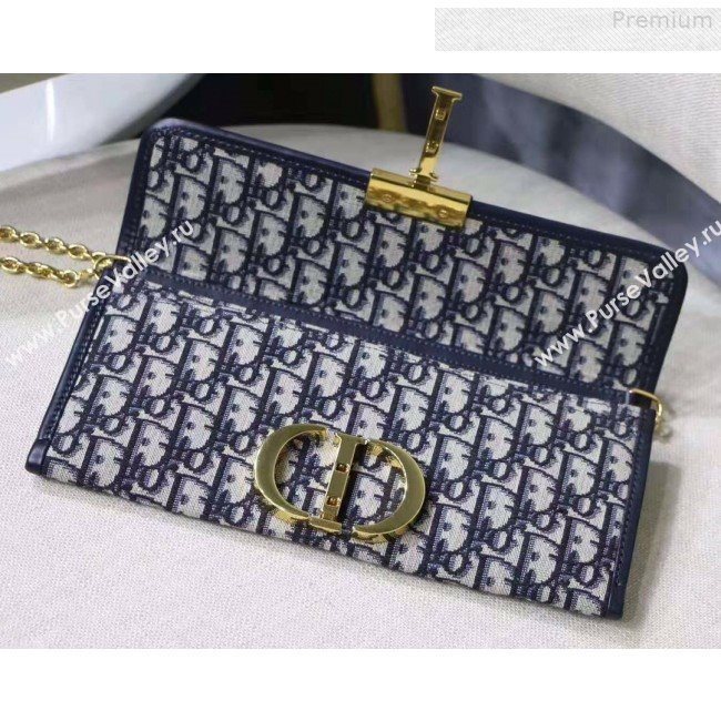 Dior 30 Montaigne Oblique Canvas Clutch Blue 2019 (XYD-9080670)