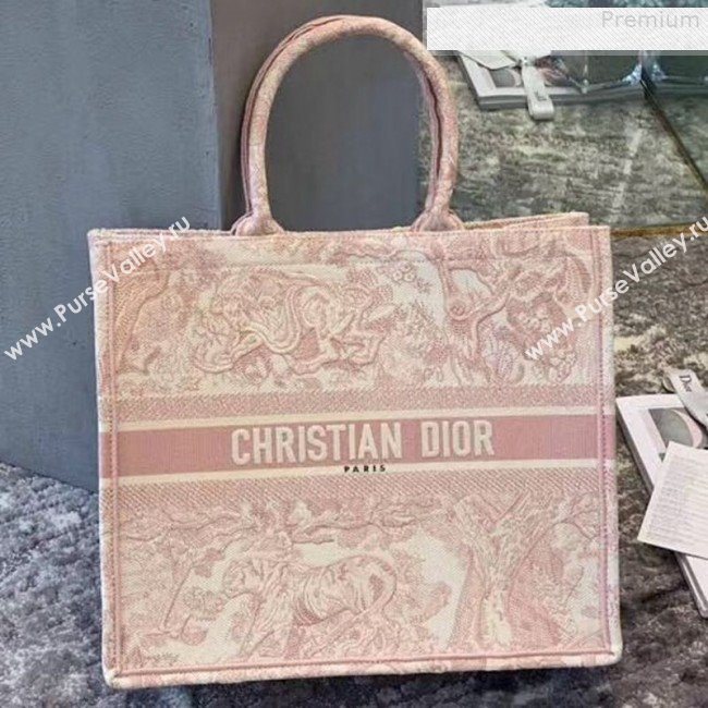 Dior Book Tote Bag in Toile de Jouy Canvas Pink 2018 (BINF-9080701)