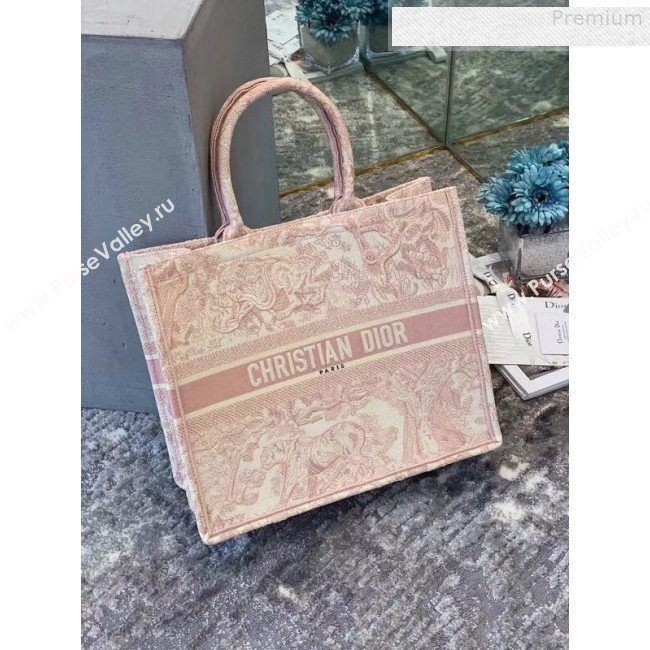 Dior Book Tote Bag in Toile de Jouy Canvas Pink 2018 (BINF-9080701)