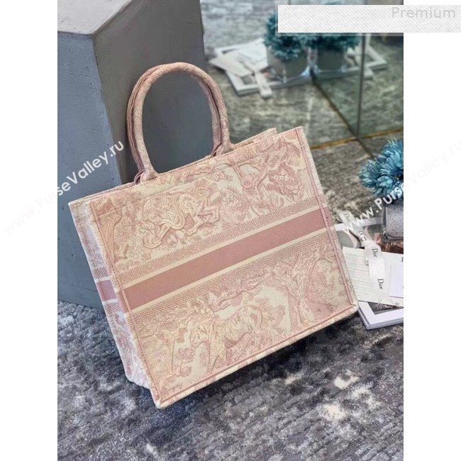 Dior Book Tote Bag in Toile de Jouy Canvas Pink 2018 (BINF-9080701)