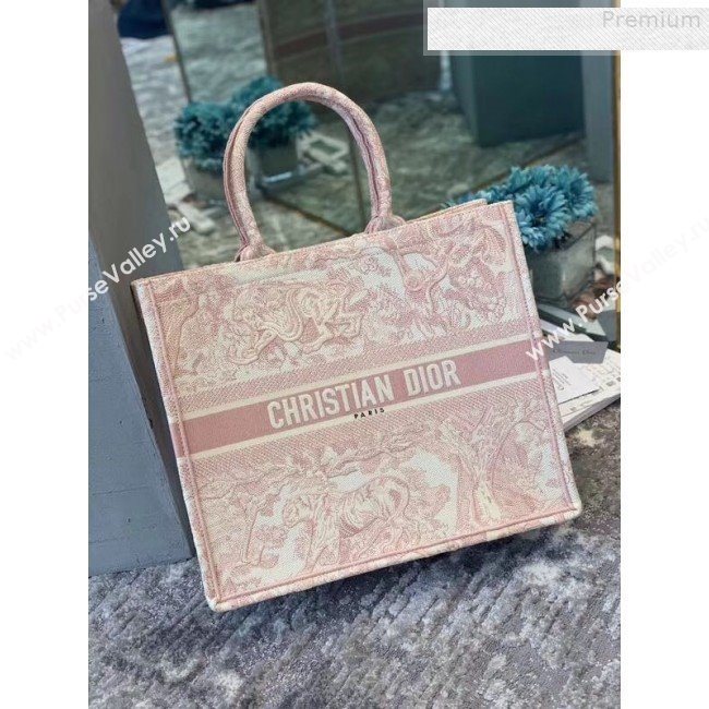 Dior Book Tote Bag in Toile de Jouy Canvas Pink 2018 (BINF-9080701)