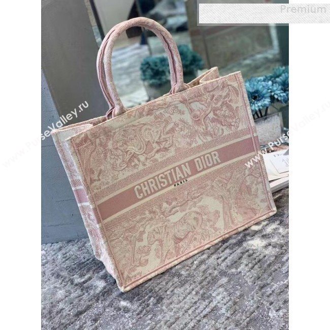 Dior Book Tote Bag in Toile de Jouy Canvas Pink 2018 (BINF-9080701)