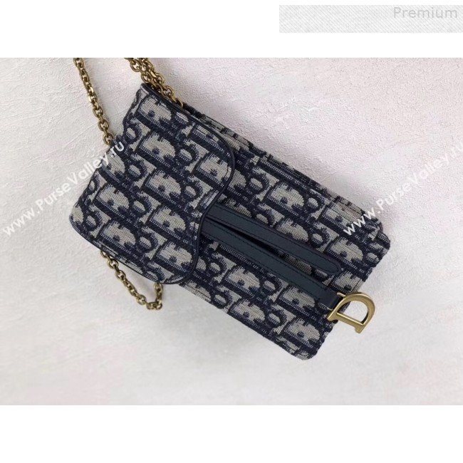 Dior Oblique Jacquard Canvas Phone Case Chain Clutch 2019 (HONGH-9080703)