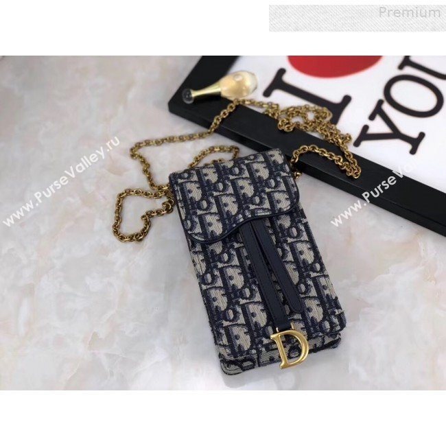 Dior Oblique Jacquard Canvas Phone Case Chain Clutch 2019 (HONGH-9080703)