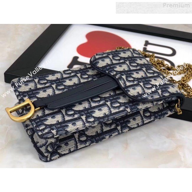 Dior Oblique Jacquard Canvas Phone Case Chain Clutch 2019 (HONGH-9080703)