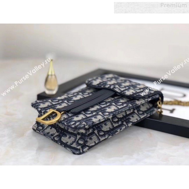 Dior Oblique Jacquard Canvas Phone Case Chain Clutch 2019 (HONGH-9080703)