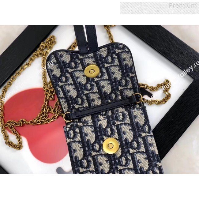 Dior Oblique Jacquard Canvas Phone Case Chain Clutch 2019 (HONGH-9080703)
