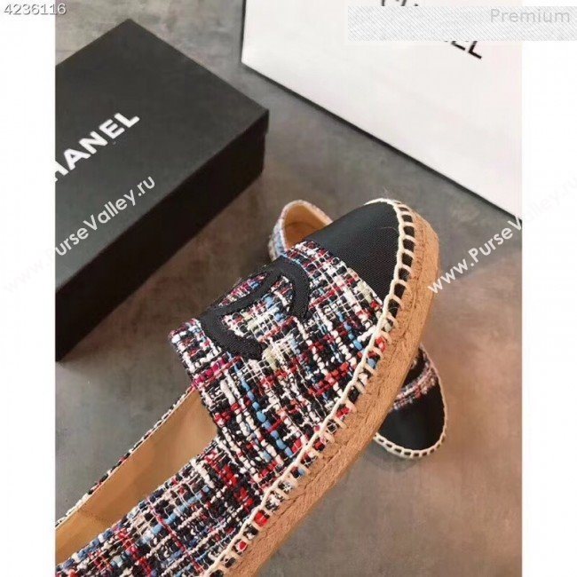 Chanel Tweed and Grosgrain Espadrilles G29762 Multicolor/Purple 2019 (EM-9080723)