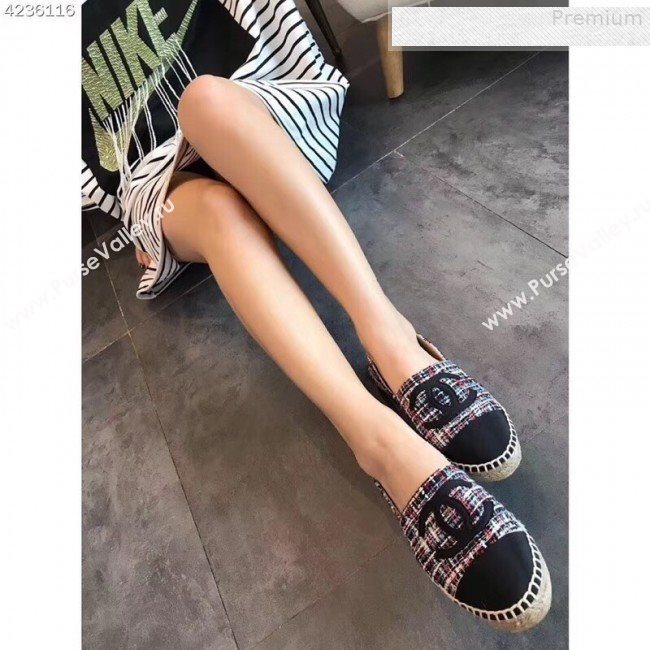 Chanel Tweed and Grosgrain Espadrilles G29762 Multicolor/Purple 2019 (EM-9080723)