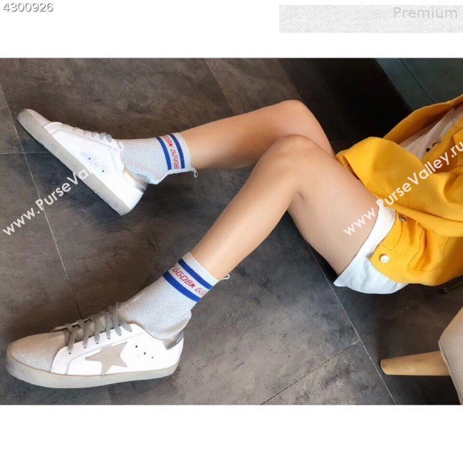 Golden Goose GGDB Star Sock Sneaker Boots White/Silver Tail 2019 (EM-9080731)