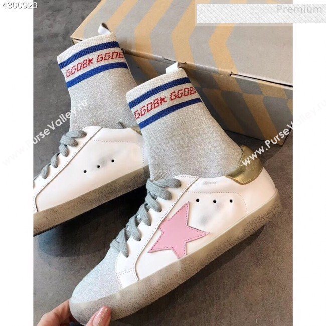 Golden Goose GGDB Star Sock Sneaker Boots White/Gold Tail 2019  (EM-9080733)