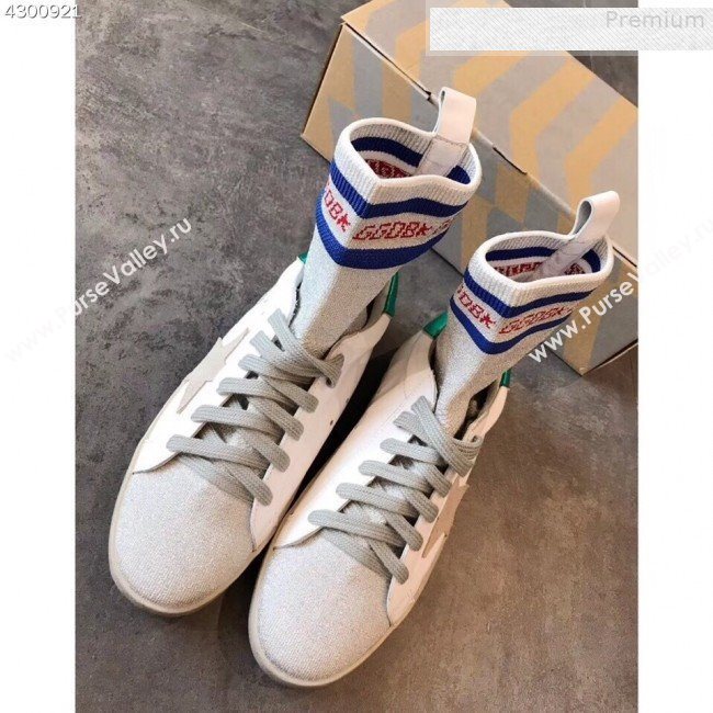 Golden Goose GGDB Star Sock Sneaker Boots White/Green Tail 2019 (EM-9080734)