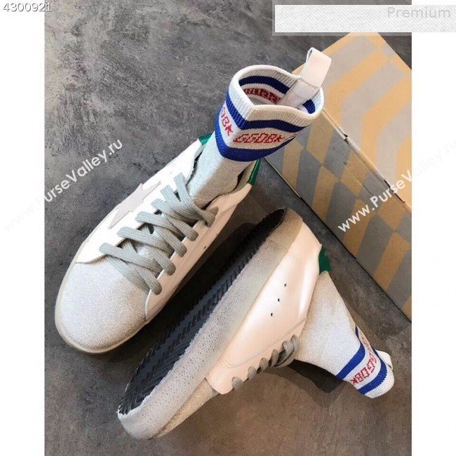 Golden Goose GGDB Star Sock Sneaker Boots White/Green Tail 2019 (EM-9080734)