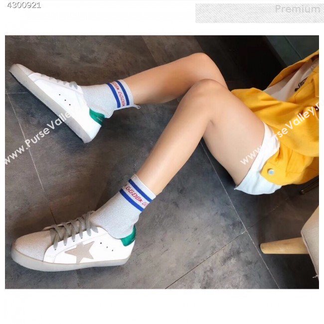 Golden Goose GGDB Star Sock Sneaker Boots White/Green Tail 2019 (EM-9080734)