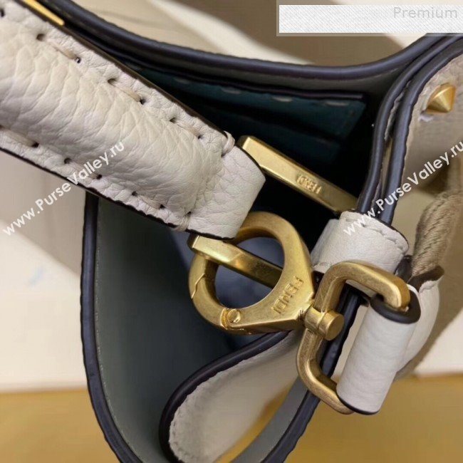 Fendi Peekaboo X-Lite Medium Grained Leather Top Handle Bag White 2019 (AFEI-9080943)