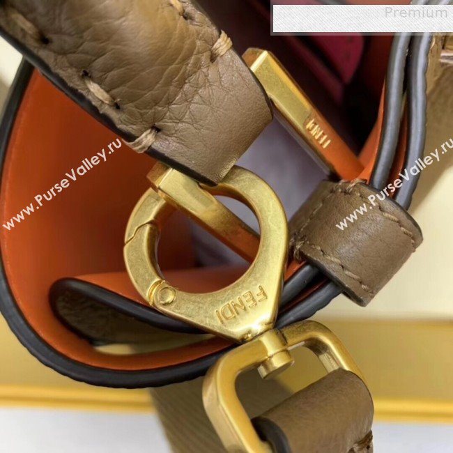 Fendi Peekaboo X-Lite Medium Grained Leather Top Handle Bag Brown 2019 (AFEI-9080944)