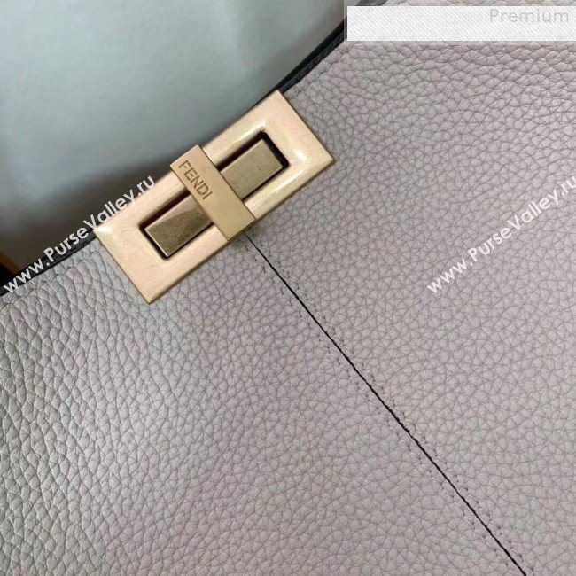 Fendi Peekaboo X-Lite Large Grained Leather Top Handle Bag White 2019 (AFEI-9080947)