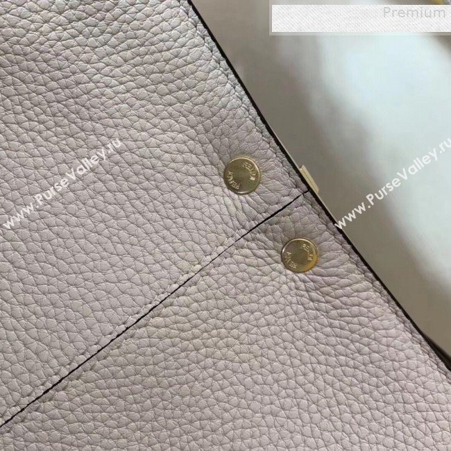 Fendi Peekaboo X-Lite Large Grained Leather Top Handle Bag White 2019 (AFEI-9080947)