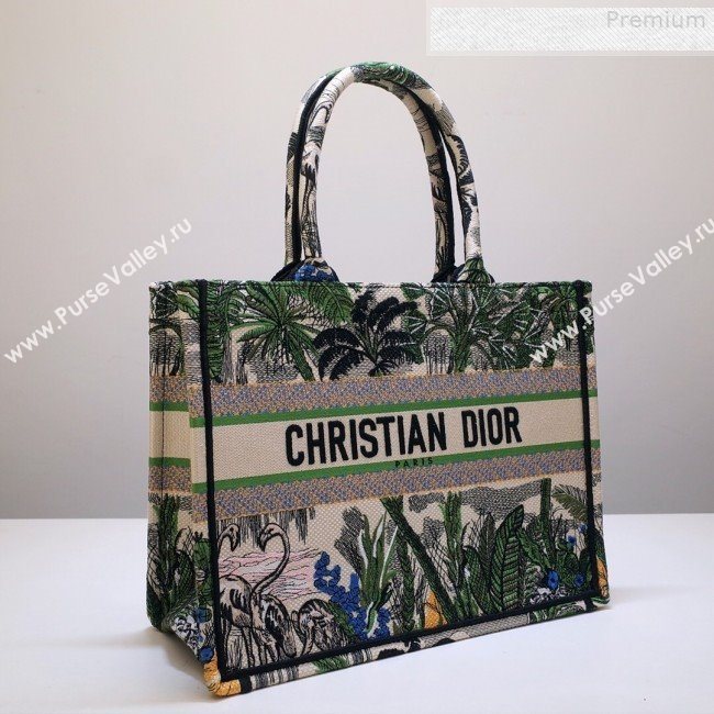 Dior Book Tote Small Bag in Green Leaf Tropicalia Embroidered Canvas 2019 (BINF-9080952)