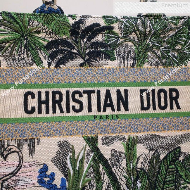 Dior Book Tote Small Bag in Green Leaf Tropicalia Embroidered Canvas 2019 (BINF-9080952)