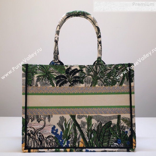 Dior Book Tote Small Bag in Green Leaf Tropicalia Embroidered Canvas 2019 (BINF-9080952)