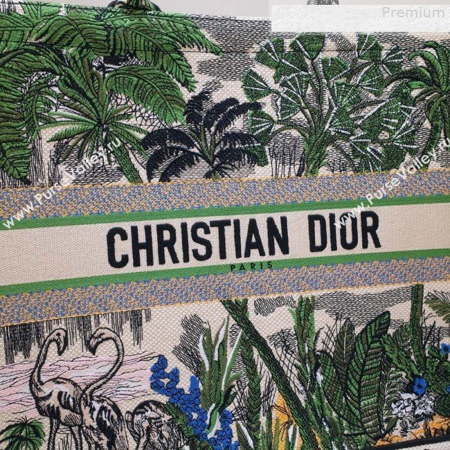 Dior Book Tote Large Bag in Green Leaf Tropicalia Embroidered Canvas 2019 (BINF-9080950)