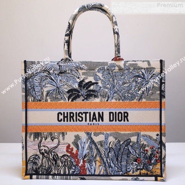 Dior Book Tote Large Bag in Blue Tropicalia Embroidered Canvas 2019 (BINF-9080951)