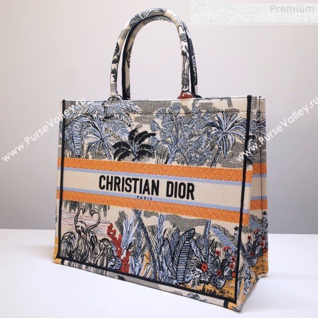 Dior Book Tote Large Bag in Blue Tropicalia Embroidered Canvas 2019 (BINF-9080951)