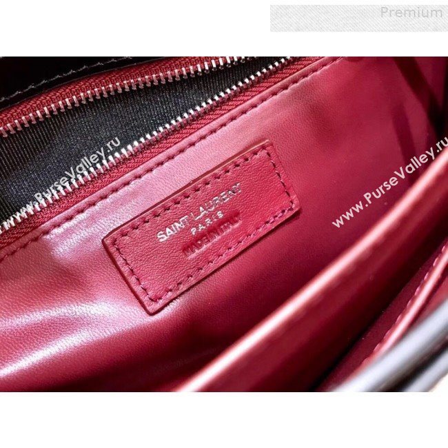 Saint Laurent Cassandra Monogram Clasp Shoulder Bag in Crocodile Embossed Leather 532750 Black 2019 (YIDA-9081005)