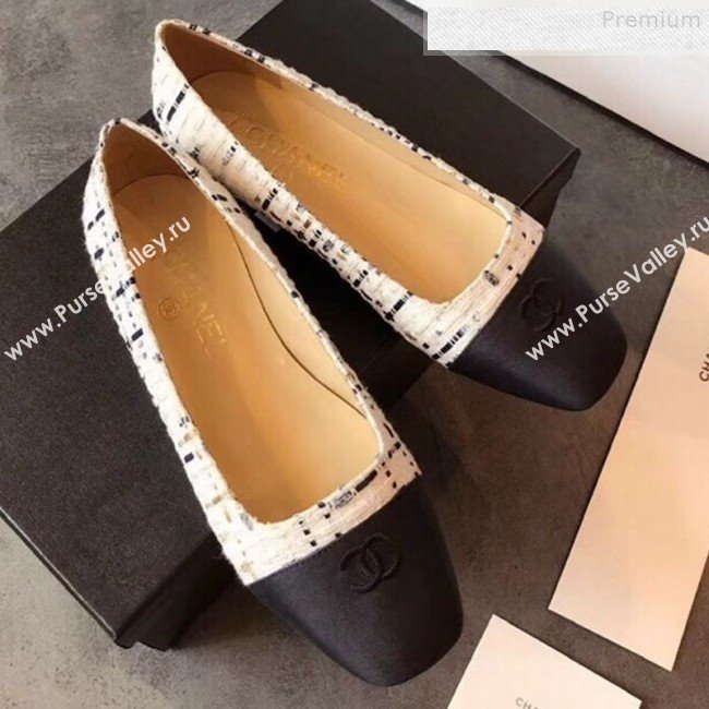 Chanel Tweed Square Top Open Flat Ballerinas 2019 (EM-9081012)