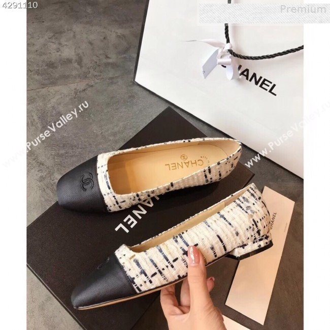 Chanel Tweed Square Top Open Flat Ballerinas 2019 (EM-9081012)