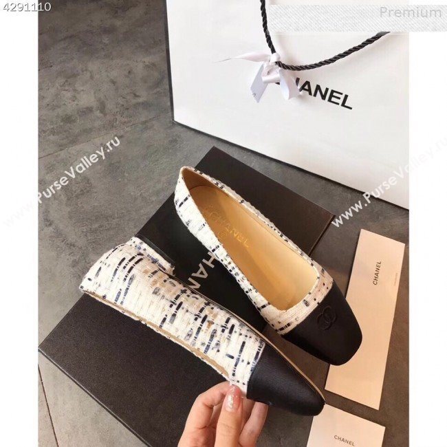 Chanel Tweed Square Top Open Flat Ballerinas 2019 (EM-9081012)