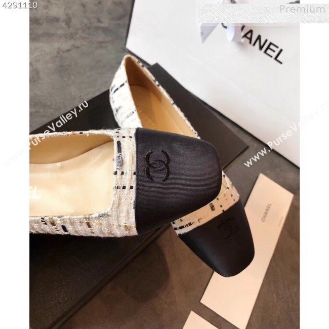 Chanel Tweed Square Top Open Flat Ballerinas 2019 (EM-9081012)