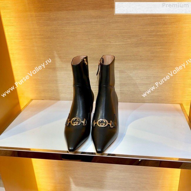 Gucci Zumi Leather Heel Short Boot 577157 Black 2019 (SIYA-9081015)