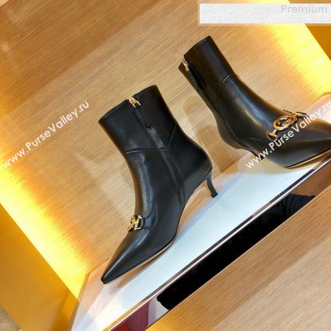 Gucci Zumi Leather Heel Short Boot 577157 Black 2019 (SIYA-9081015)