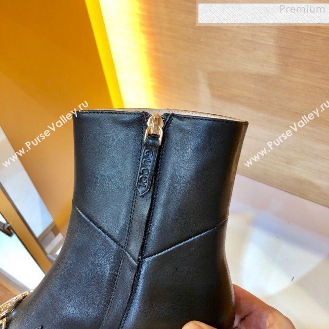 Gucci Zumi Leather Heel Short Boot 577157 Black 2019 (SIYA-9081015)