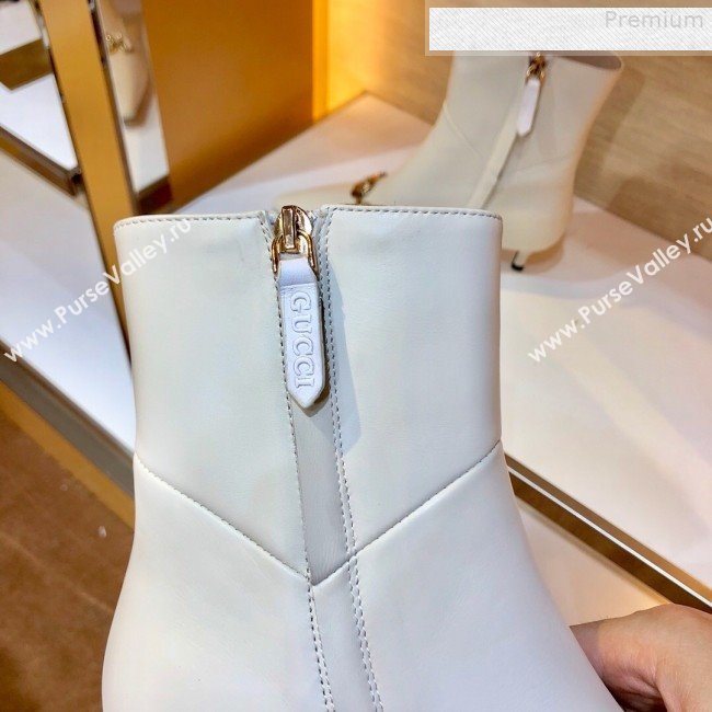 Gucci Zumi Leather Heel Short Boot 577157 White 2019 (SIYA-9081016)