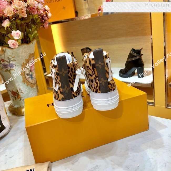 Louis Vuitton Stellar Leopard Print High-top Sneakers 1A5NPO 2019 (For Women and Men) (SIYA-9081210)